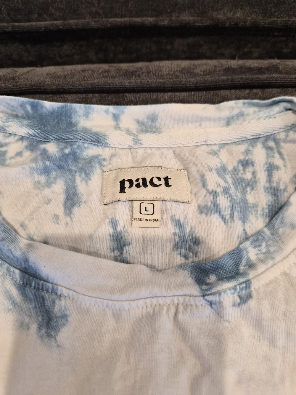 Pact White and Light Blue Tie-Dye Tank Top - Picture 3 of 5